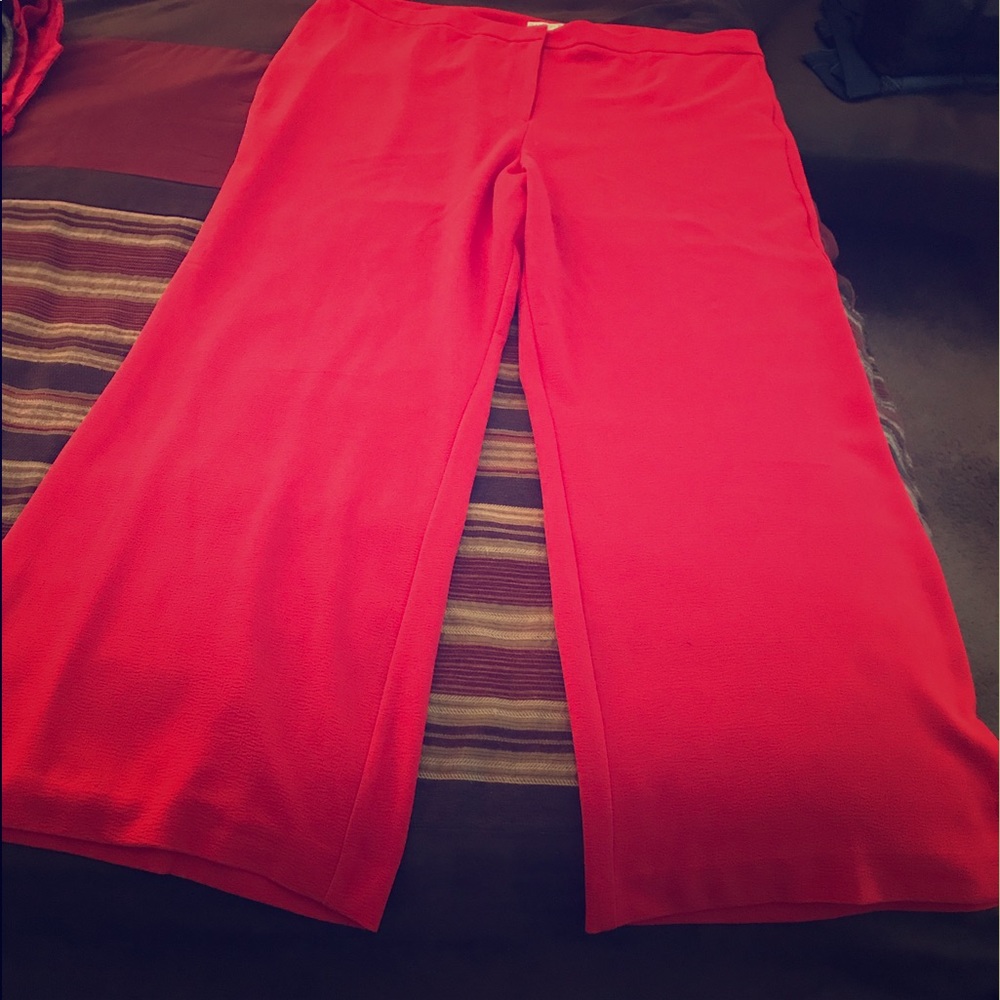Red “Eva Mendes” NY and Co wide leg pant